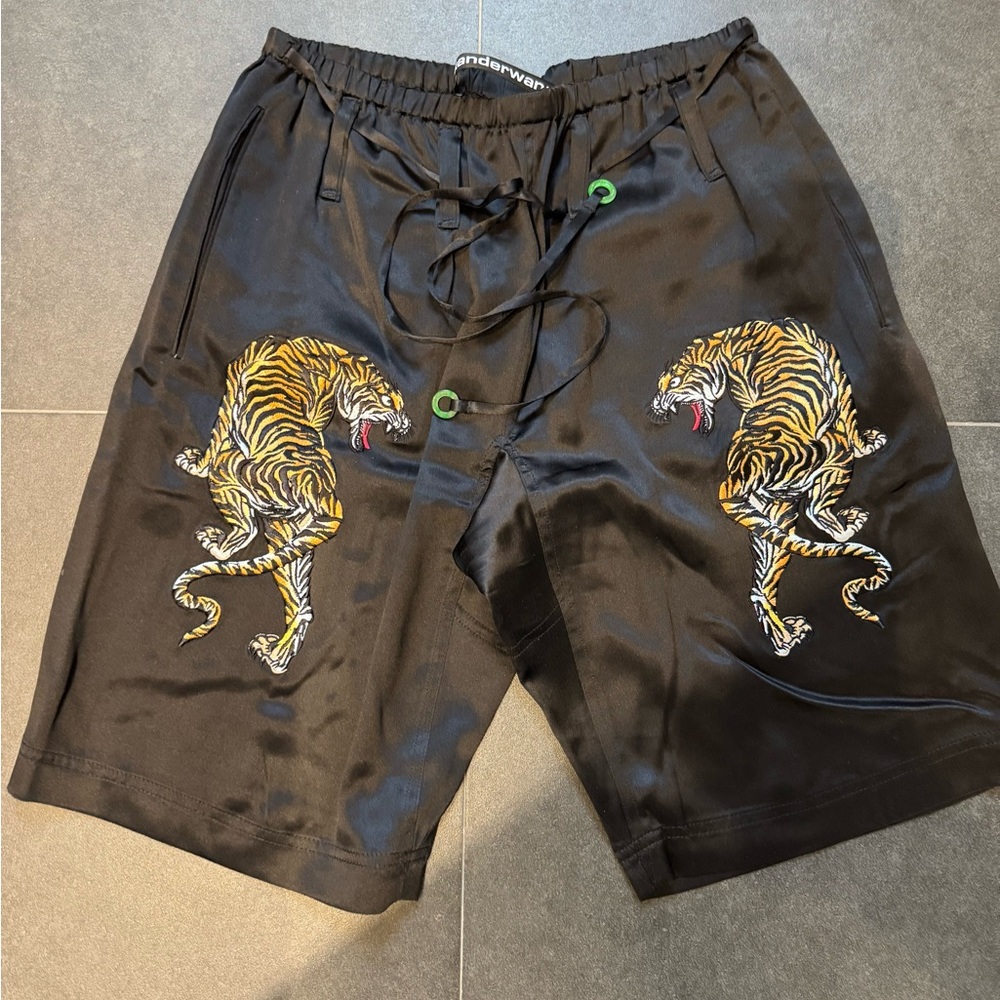 Alexander Wang Black Satin Shorts